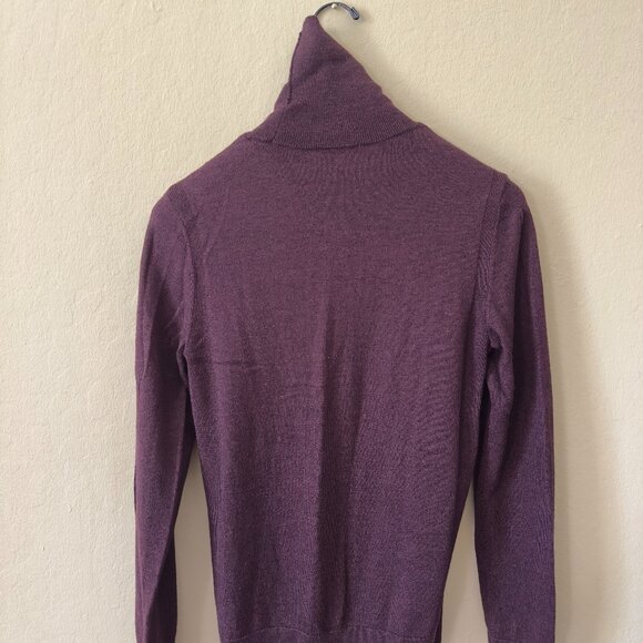Merlot Merino Wool-Blend Turtleneck Sweater - Picture 2 of 3